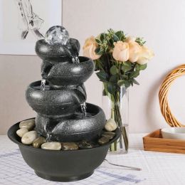 11.4inches Relaxation Tabletop Water Fountain with a Ball for Office and Home Decor