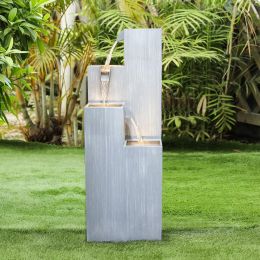 Metal Floor Indoor/Outdoor water Fountain - Freestanding Fountain with LED