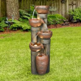 5-Tier Relaxing Outdoor Garden Water Fountain Decor for Contemporary Design