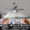 52 inch ceiling fan with light, Indoor Ceiling Fan Light Fixtures With Remote Control, Outdoor Ceiling Fans For Patios With Light (5-Blades)