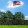 vidaXL US Flag and Pole Aluminum 19.7'