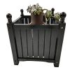 Wood Outdoor Square Wooden Flower and Herb Pot for Garden; Porch and Patio - Outside Plant and Vegetable Container ; Planter ; Black