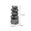 Stacked Rock Fountain with LED Lights - Outdoor Water Fountains Cascading Floor Water Feature Art Decor for Garden; Pation; Deck; Porch