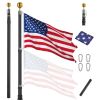 20 ft Al Flag Pole w/ US Flag and Ball