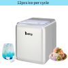 120V 150W 44lbs/20kg/24h Ice Maker ABS Transparent Cover/Display Commercial/Home Silver