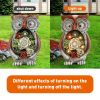 Garden Statue Owl Figurines; Solar Powered Resin Animal Sculpture with 5 Led Lights for Patio; Lawn;  Garden Decor