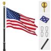 20 ft Al Flag Pole w/ US Flag and Ball