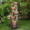 5-Tier Relaxing Outdoor Garden Water Fountain Decor for Contemporary Design