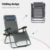 Outdoor Zero Gravity Folding Recliner Chair Patio Adjustable Lawn Lounge Chairs Wicker Lounge Camping Chair (1 Pack)