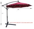 10 ft Outdoor Patio Umbrella Solar Powered LED Lighted Sun Shade Market Waterproof 8 Ribs Umbrella with Crank and Cross Base for Garden Deck Backyard