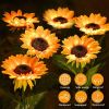 Outdoor Solar Garden Stake Lights; Upgraded LED Solar Powered Light with 20 LED Sunflower; Waterproof Solar Decorative Lights for Garden; Patio; Backy