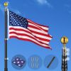 20 ft Al Flag Pole w/ US Flag and Ball