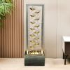 13 Tiered metal indoor/outdoor water fountain with Acoustic and Optical Accents