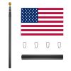 20 ft Al Flag Pole w/ US Flag and Ball