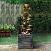 Metal Water Fountain Floor-Standing Water Fountain for Indoor/Outdoor Art Decor