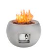 16&quot; Modern Grey Round Propane Gas Fire Pits for Outdoor