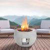 16&quot; Modern Grey Round Propane Gas Fire Pits for Outdoor