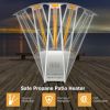 42; 000 BTU Stainless Steel Pyramid Patio Heater With Wheels