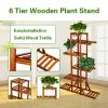 6 Tier Corner Wooden Plant Stand Ladder Flower pot Display Rack Shelf Holder