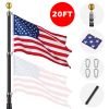 20 ft Al Flag Pole w/ US Flag and Ball