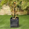 Metal Water Fountain Floor-Standing Water Fountain for Indoor/Outdoor Art Decor