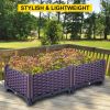 Raised Plastic Garden Beds; 15Ã—15Ã—9 Inches Square Garden Planter Planter Box Kit; Set Of 2 Raised Garden Beds For Indoor/Outdoor