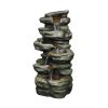 5-Tier Rock Water Fountain with LED Rockery Cascading Outdoor Waterfall Fountain