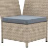 Outdoor Patio 4-Piece All Weather PE Wicker Rattan Sofa Set with Adjustable Backs for Backyard;  Poolside;  Gray