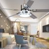 52 inch ceiling fan with light, Indoor Ceiling Fan Light Fixtures With Remote Control, Outdoor Ceiling Fans For Patios With Light (5-Blades)