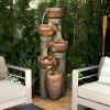 5-Tier Relaxing Outdoor Garden Water Fountain Decor for Contemporary Design