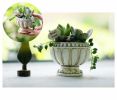 2 Pack Retro Roman Relief Style Succulent Planter Pots Resin Indoor Cactus Containers