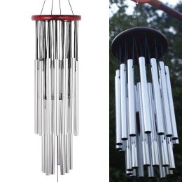 Large Deep Tone Windchime Chapel Bells Wind Chimes Outdoor Garden Home Decor (Option: 31.5" Silver With 27 Tubes)