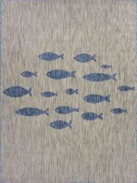 Home Decor Indoor/Outdoor Accent Rug Natural Stylish Classic Pattern Design (Color: Blue, Size: 1'10" X 3'0")