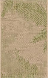 Home Decor Indoor/Outdoor Accent Rug Touch Of Palm Accent Rug (Color: Beige | Pea, Size: 7'9" X 9'5")