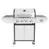 4-Burner Propane Gas Grill with Side Burner;  Stainless Steel;  Cabinet for BBQ (only for pickup)