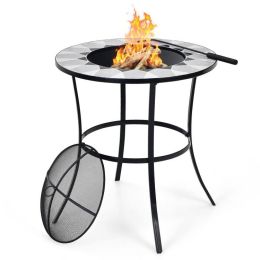 Family And Friends Excursion Beach Camping Campfire Party Grill (Color: Black, Size: 25.5" X 25.5" X 27.5")