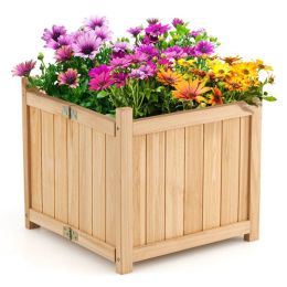 Backyard Wooden Planter Box Folding Raised Garden Plant Container (Option: Style A)