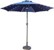 9 Ft Market Outdoor Aluminum Table Umbrella with Solar LED Led lights and Push Button Tilt