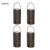 Backyard Patio Hanging Solar Metal Lamp Retro Money Hole Hollow Wind Light