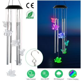 Solar Wind Chime Lights Butterfly Lamp 7 Color Changing String Lights (Option: Bee)