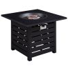 32 in. Square Ceramic Tile Top Outdoor Gas Fire Pit with Lava Rocks-Black, only for pick up