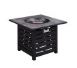 32 in. Square Ceramic Tile Top Outdoor Gas Fire Pit with Lava Rocks-Black, only for pick up