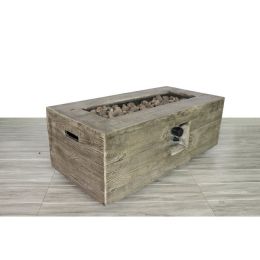 Living Source International Fiber Reinforced Concrete Propane/Natural Gas Fire pit table (Option: Cast Wood)