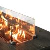 Living Source International Concrete Propane/Natural Gas Fire Pit Table with Glass