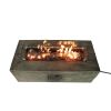 Living Source International Concrete Propane/Natural Gas Fire Pit Table with Glass