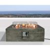 Living Source International Concrete Propane/Natural Gas Fire Pit Table with Glass