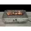 Living Source International Concrete Propane/Natural Gas Fire Pit Table with Glass