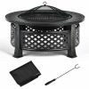 Outddor Patio Garden Beach Camping Bonfire Party Fire Pit With BBQ Grill