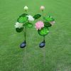 Lotus Flower Shape Lawn Lamps 3 LED Lighting Waterproof Solar Lamp