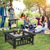 Outddor Patio Garden Beach Camping Bonfire Party Fire Pit With BBQ Grill